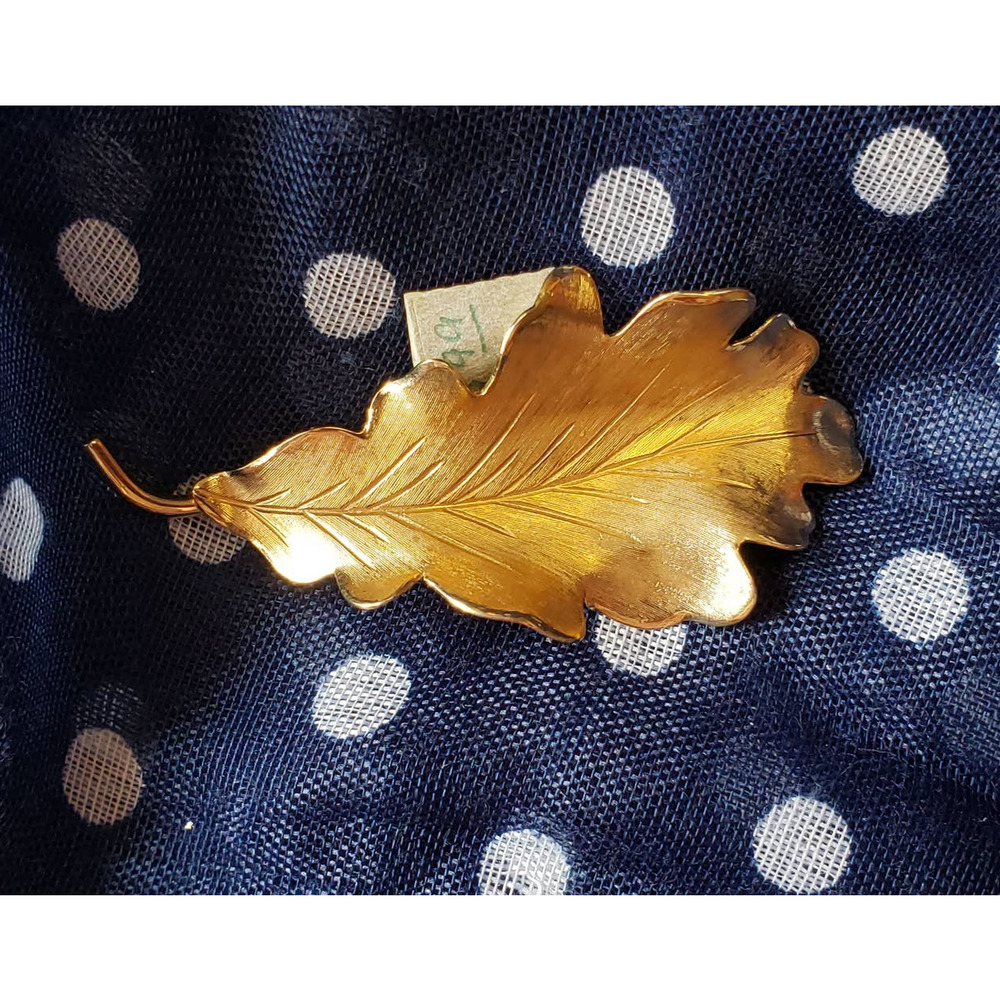 New Valenza signed 12k karat gold filled leaf pin brooch vintage